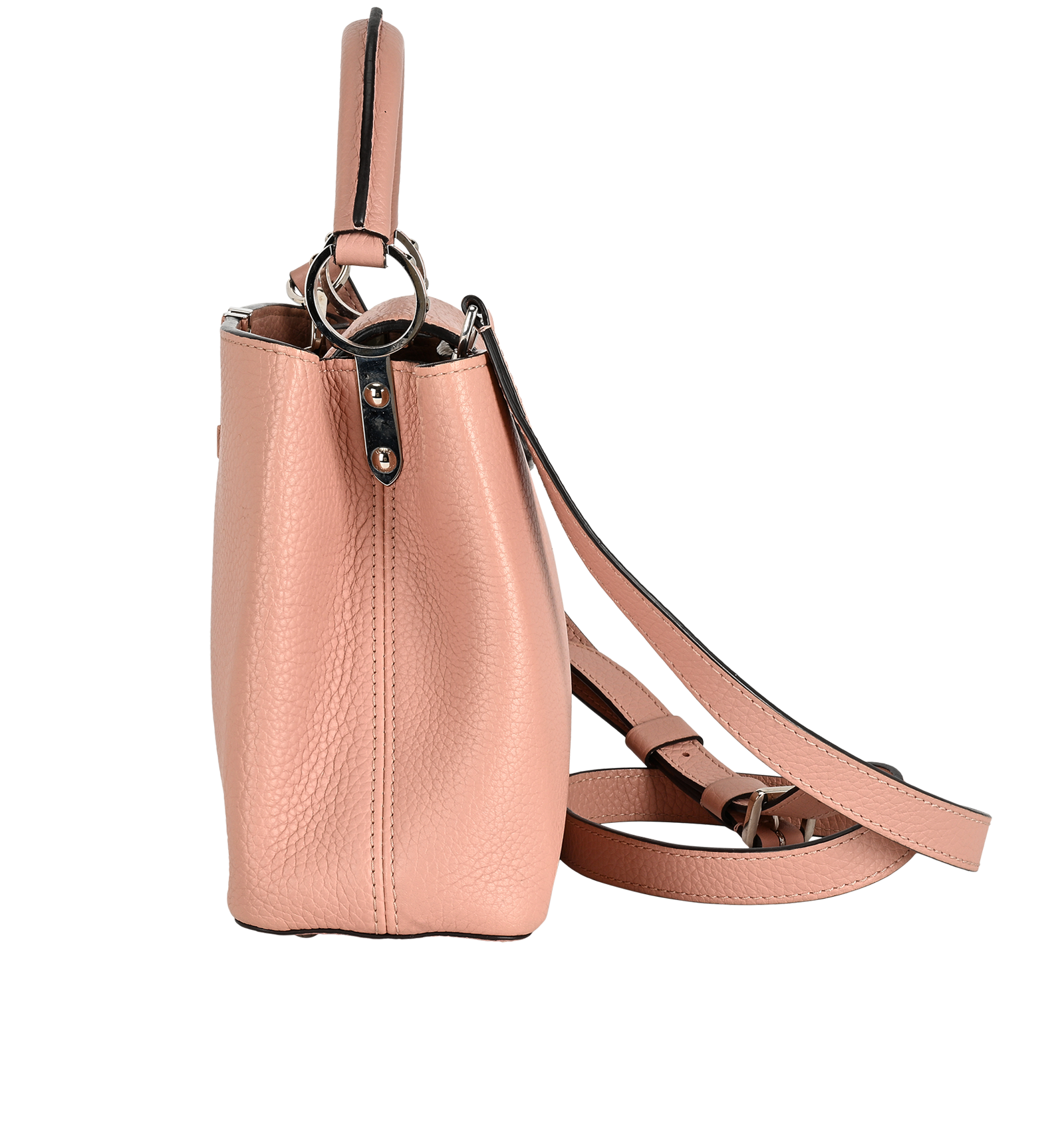 Capucines BB, &pound;2,800, Handbags, Pink, Leather, Bottom view